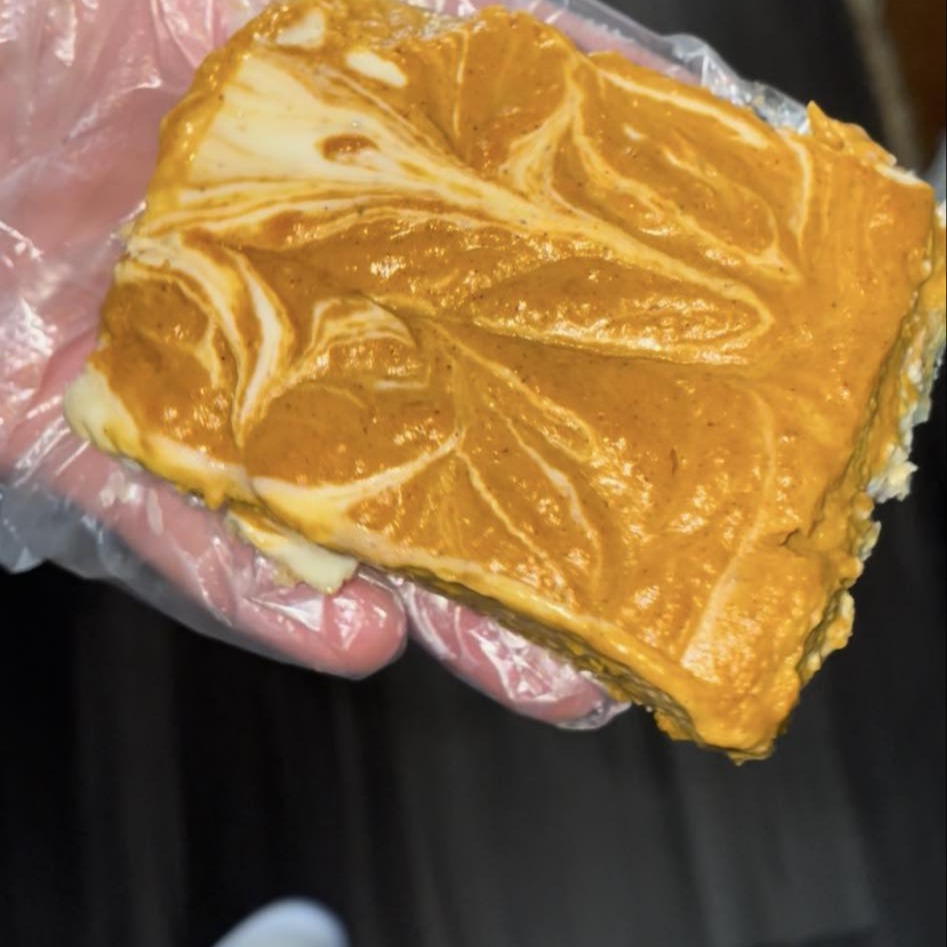 Pumpkin fudge with a marbled appearance